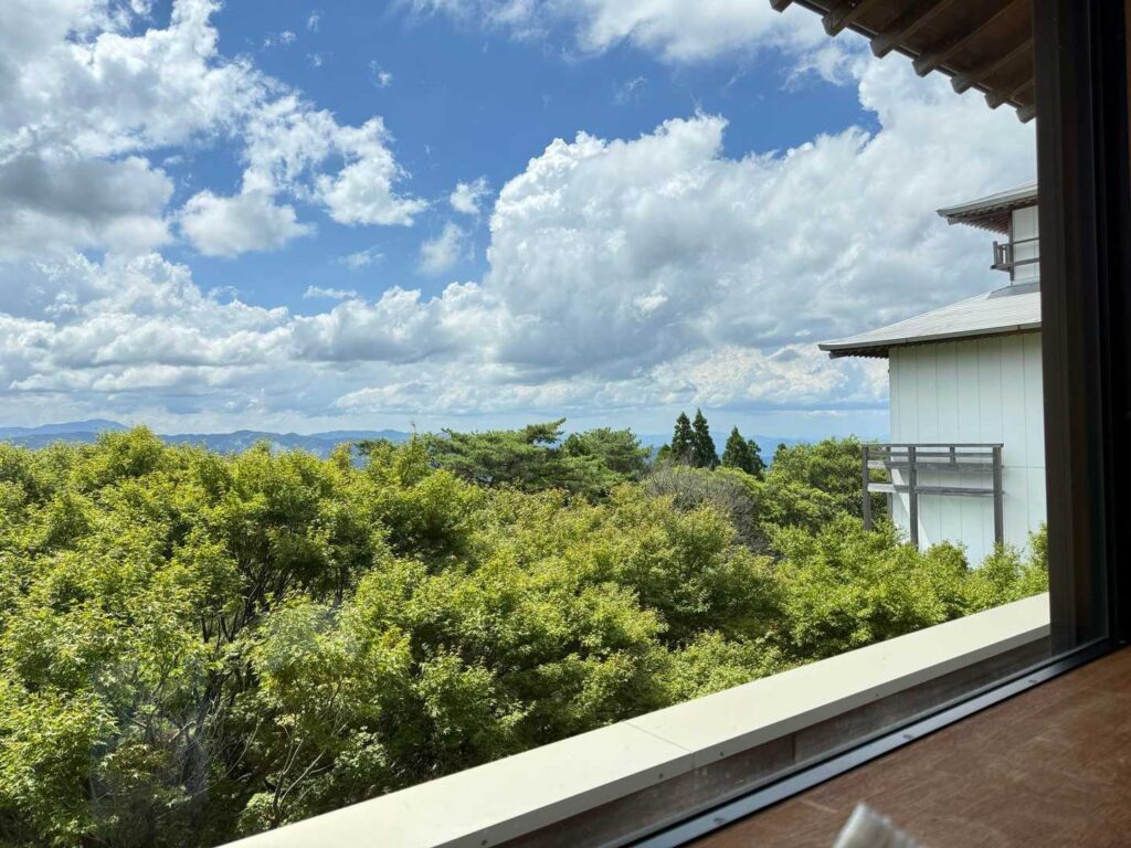 お風呂あがりに景色を見ながら