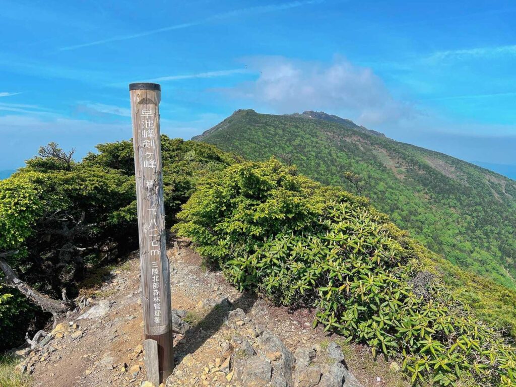 剣ヶ峰から早池峰山を望む