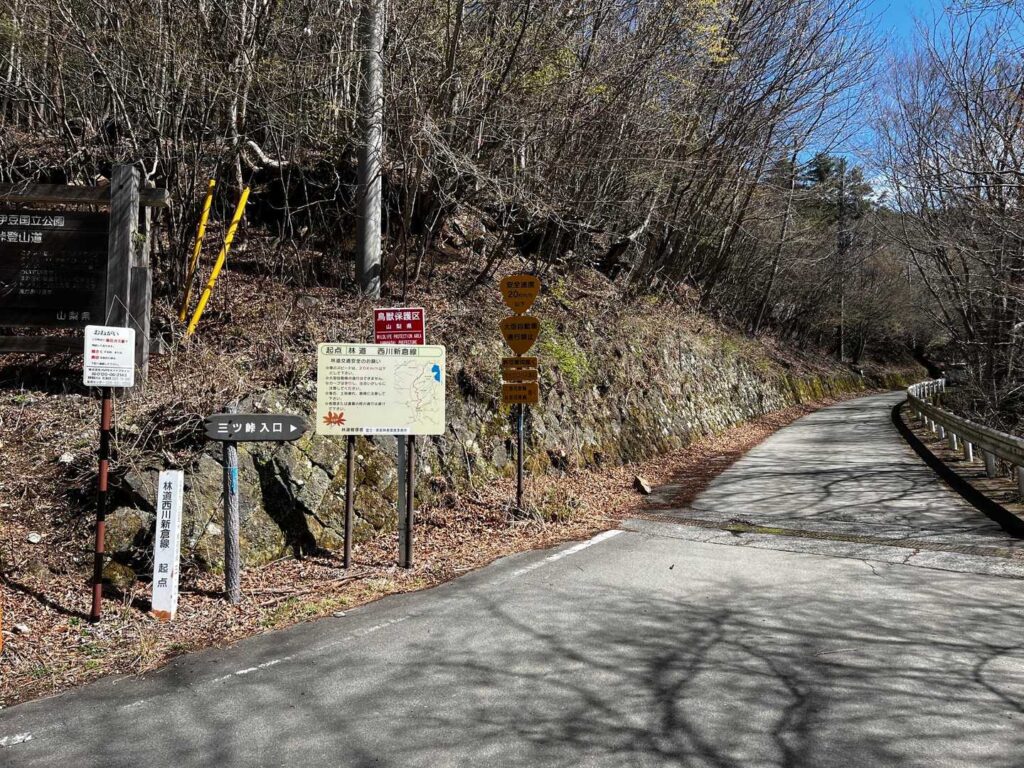 舗装道路を歩いていき