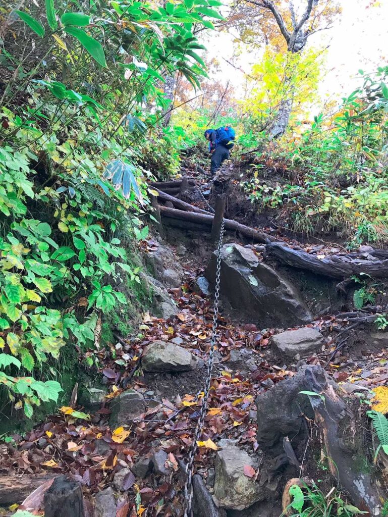 もちが壁の急登