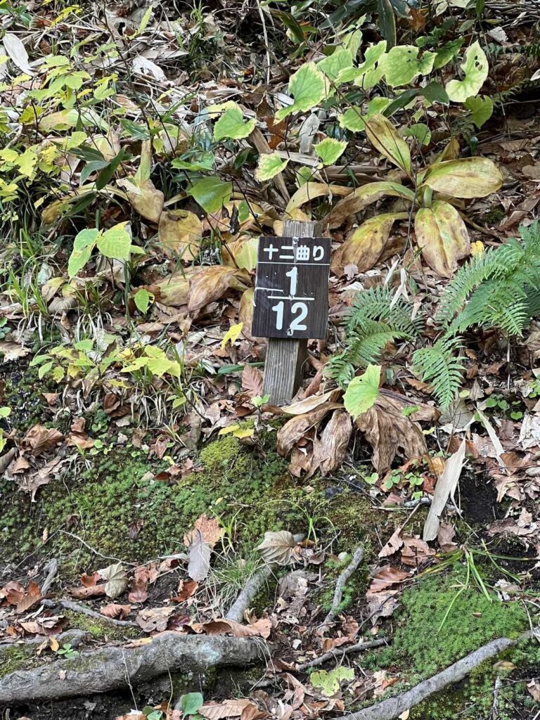 十二曲がりの看板