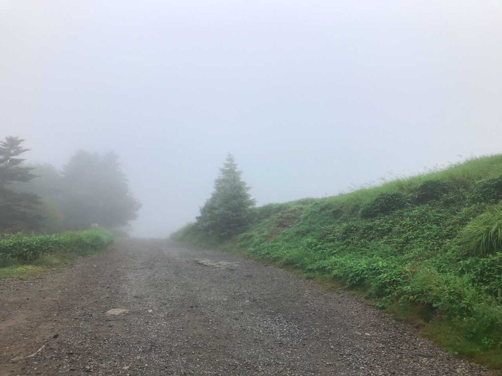 霧の中をスタート