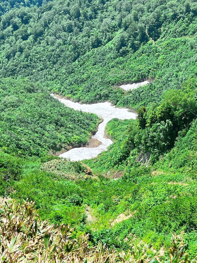 雪渓を目指して下山
