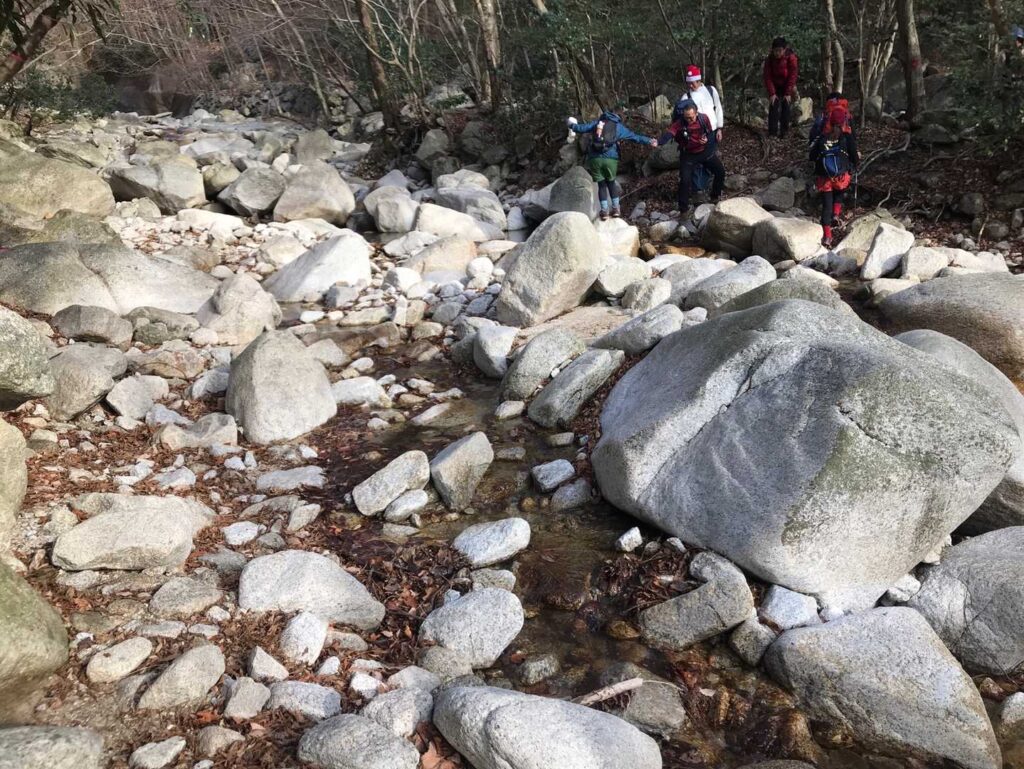 川を右に左に