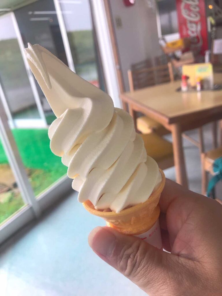 ソフトクリームで糖分補給