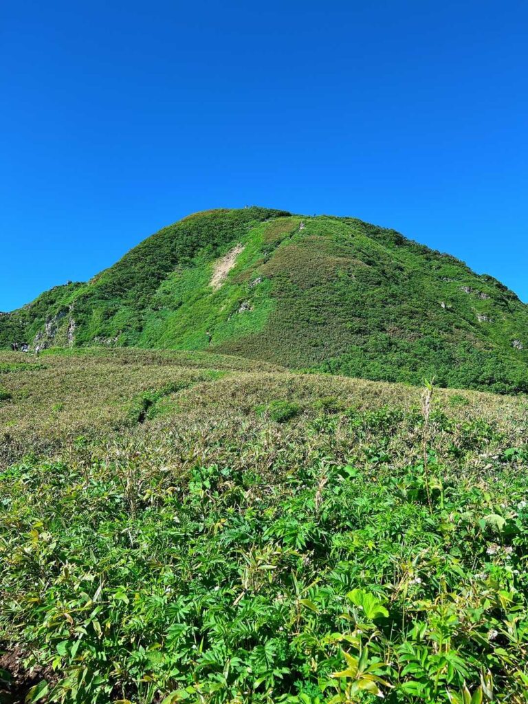 雨飾山を望む