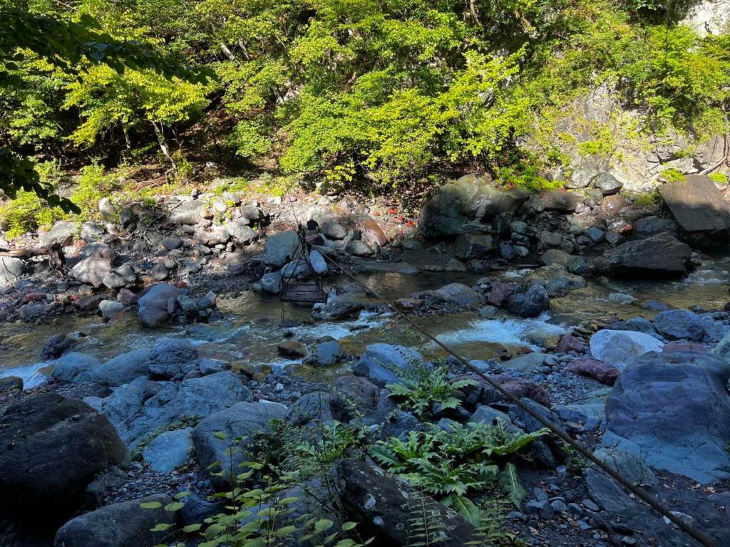 帰りは渡渉にチャレンジ