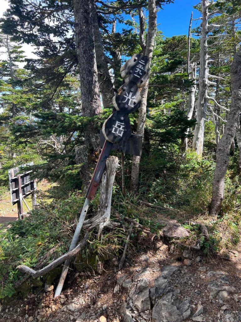 光岳山頂への道
