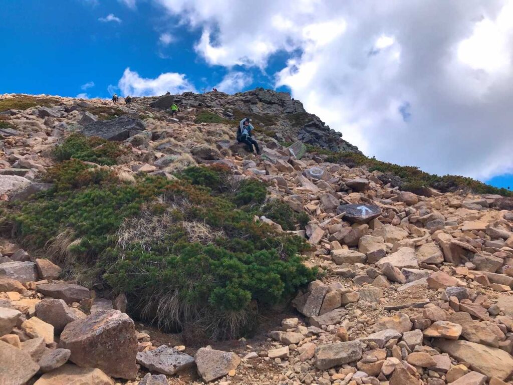 東天狗から鞍部へ下る