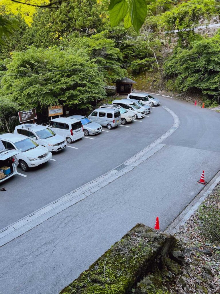 有料駐車場も満車に近い状態