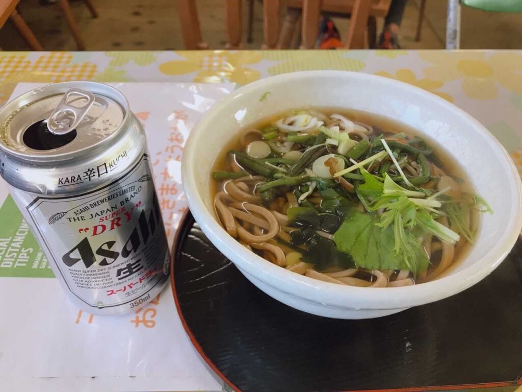 山菜そばとドリンク