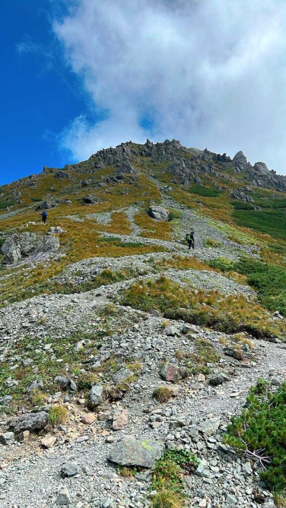 悪沢岳への登り