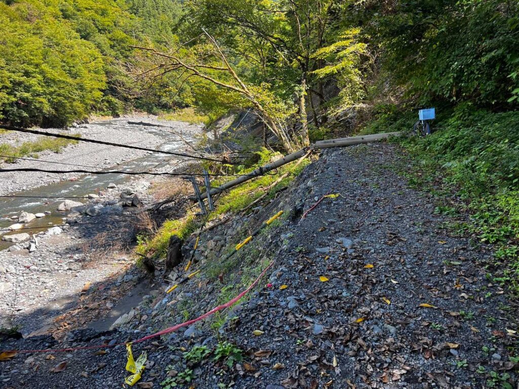 道路の崩壊箇所