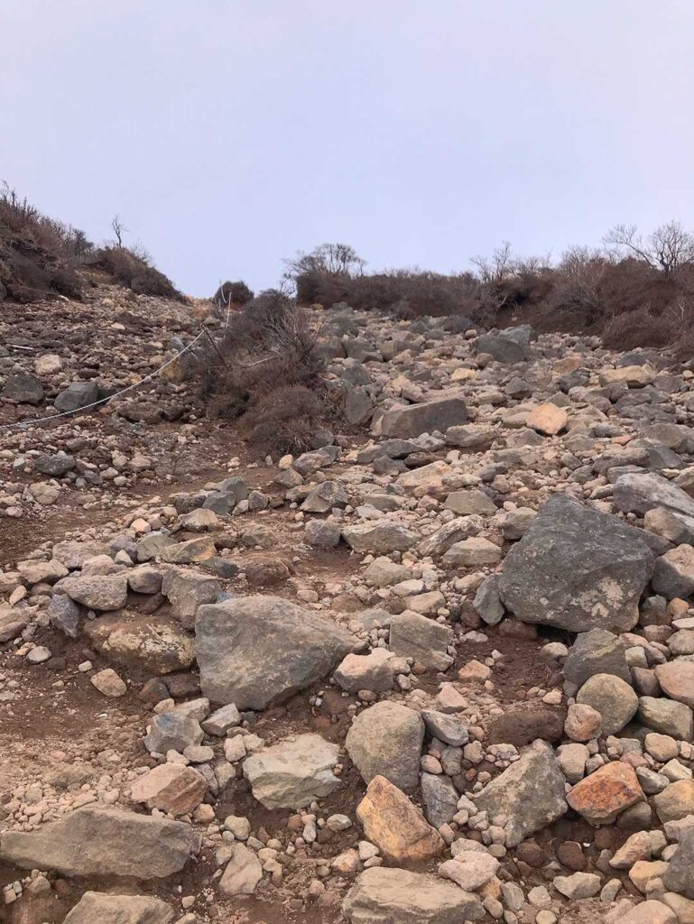 岩場の登山道
