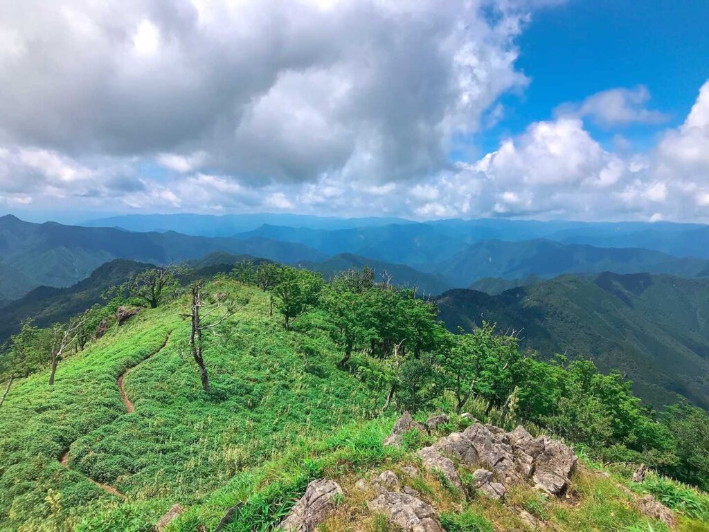 稜線沿いの登山道