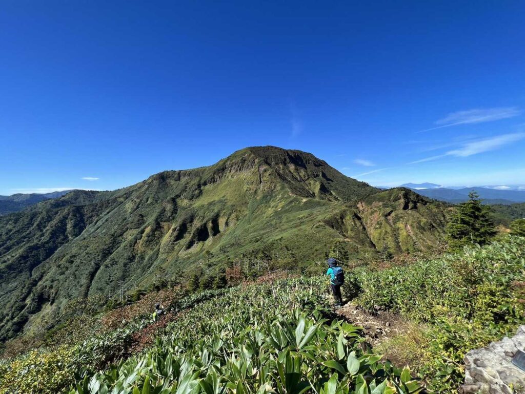 苗場山が見えてきた