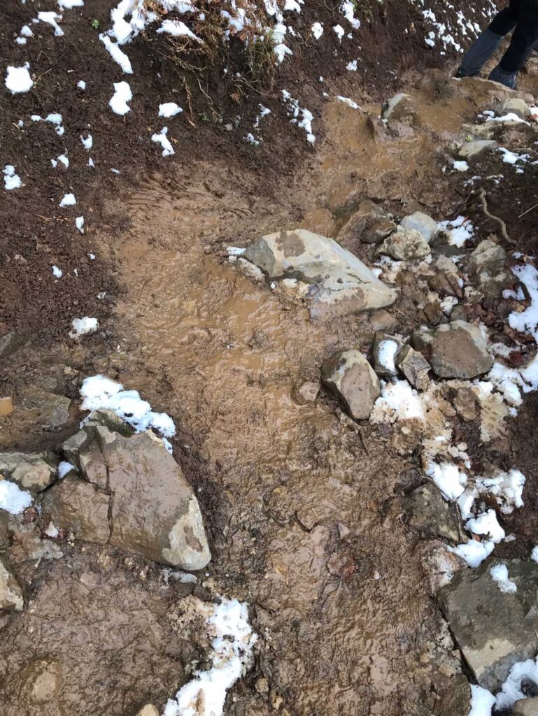 帰りはドロドロです