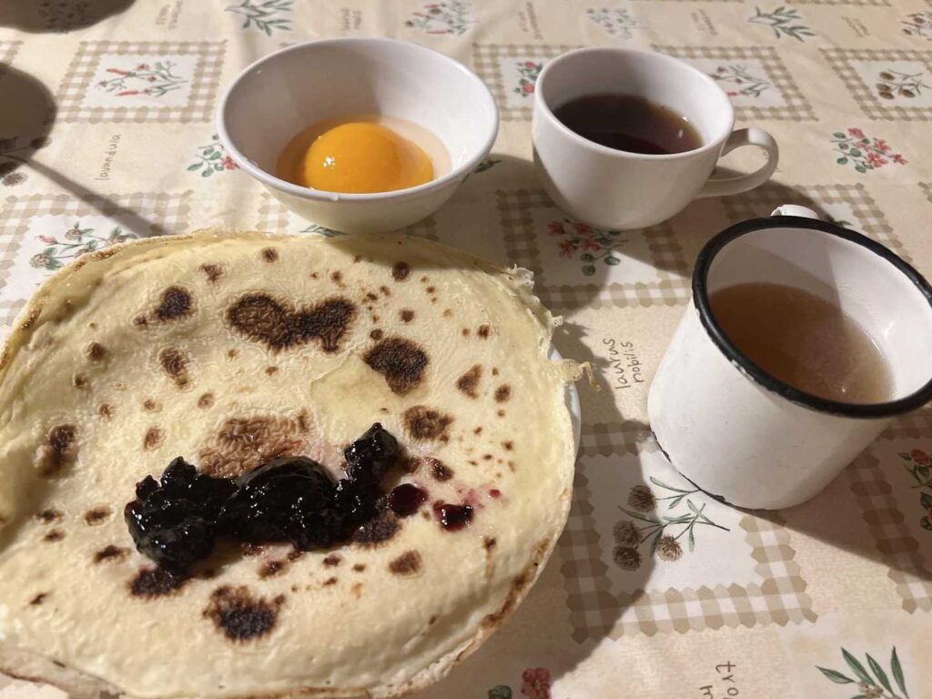 黒沢池ヒュッテの朝食