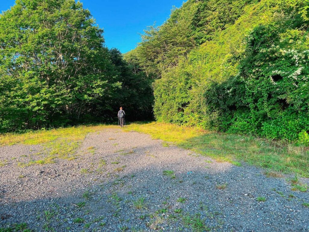 緩やかな登りが始まるポイント