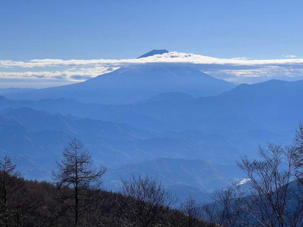 登山道から望む富士山