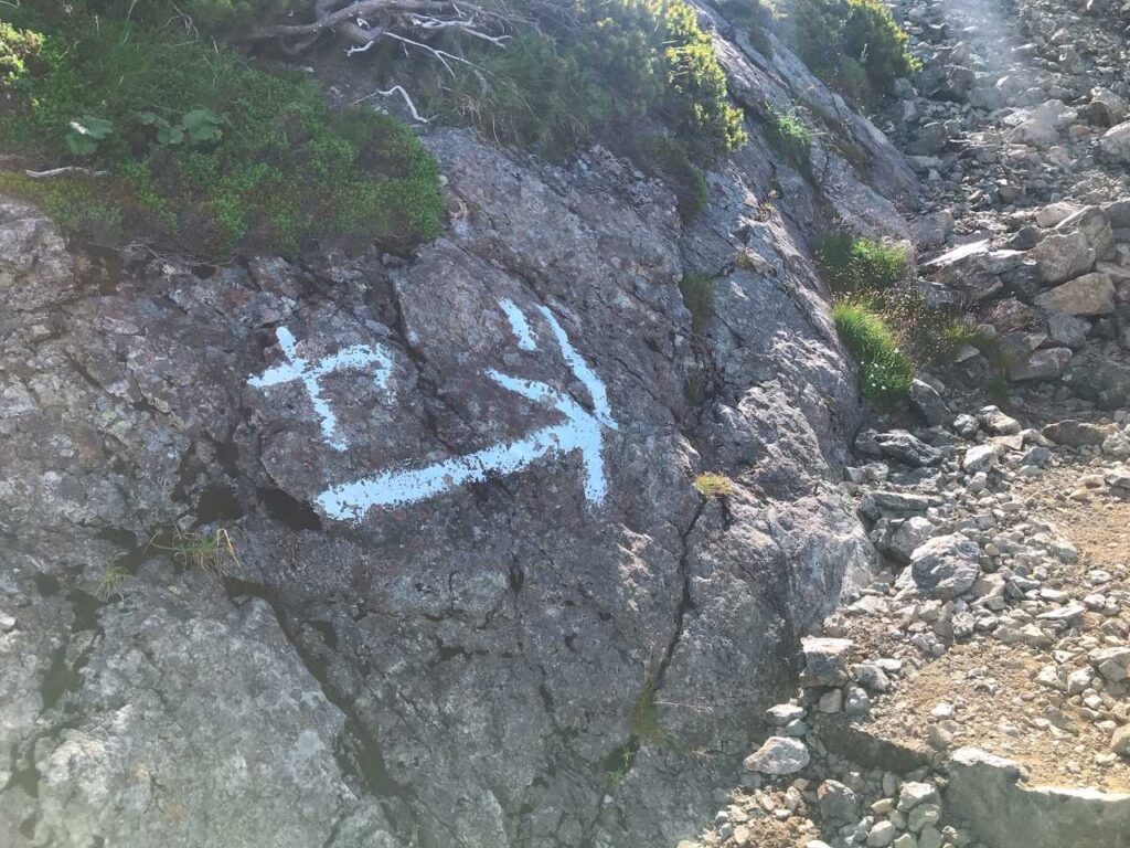 飛騨沢から見上げる槍ヶ岳