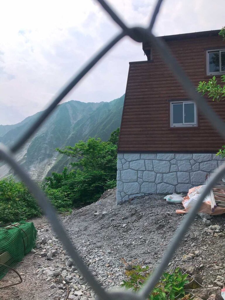 六合目付近の工事の様子