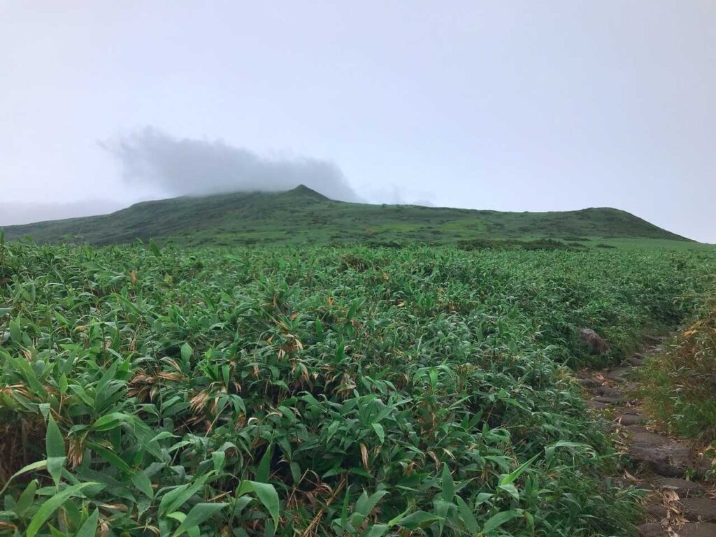 雲の奥に月山があるはず