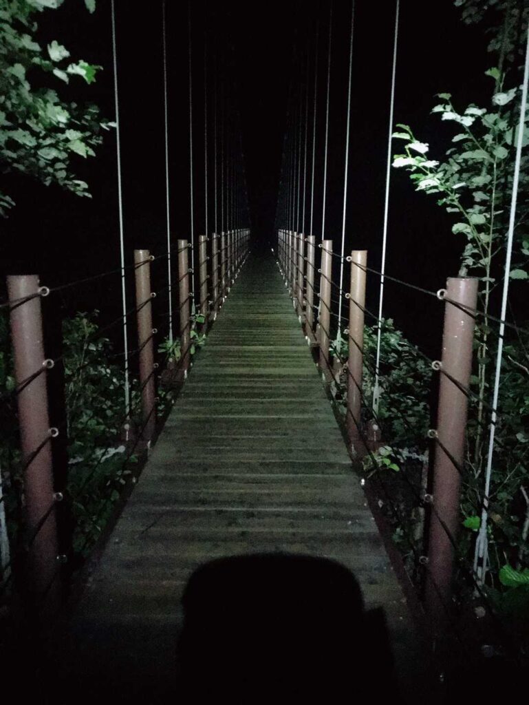 暗闘の中の吊り橋