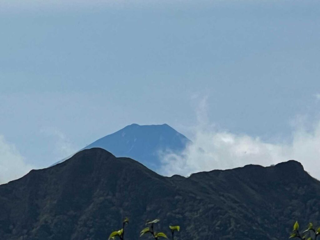 遠くに富士山
