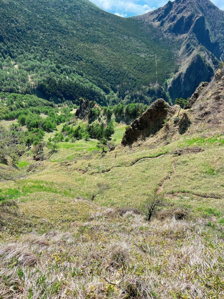 草すべりの下り