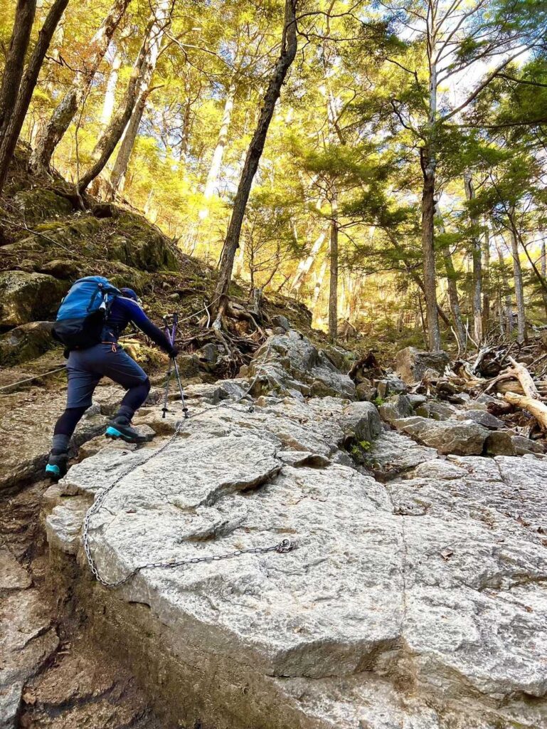 鎖場。使わなくても登れた