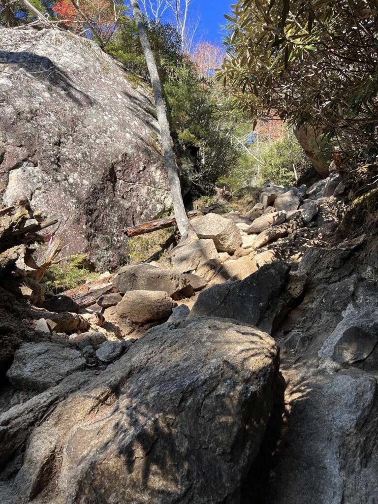 ゴロゴロした岩場