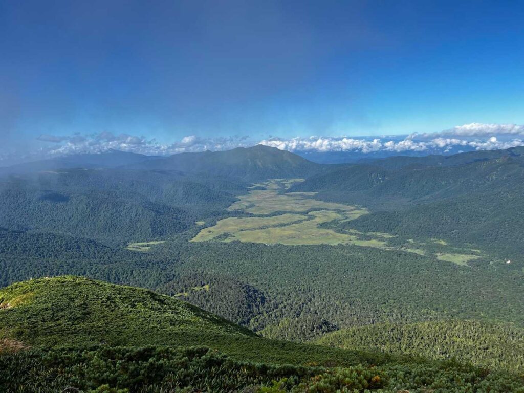山頂から見下ろす尾瀬ヶ原