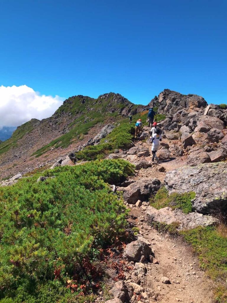 摩利支天山へ向かう登山道