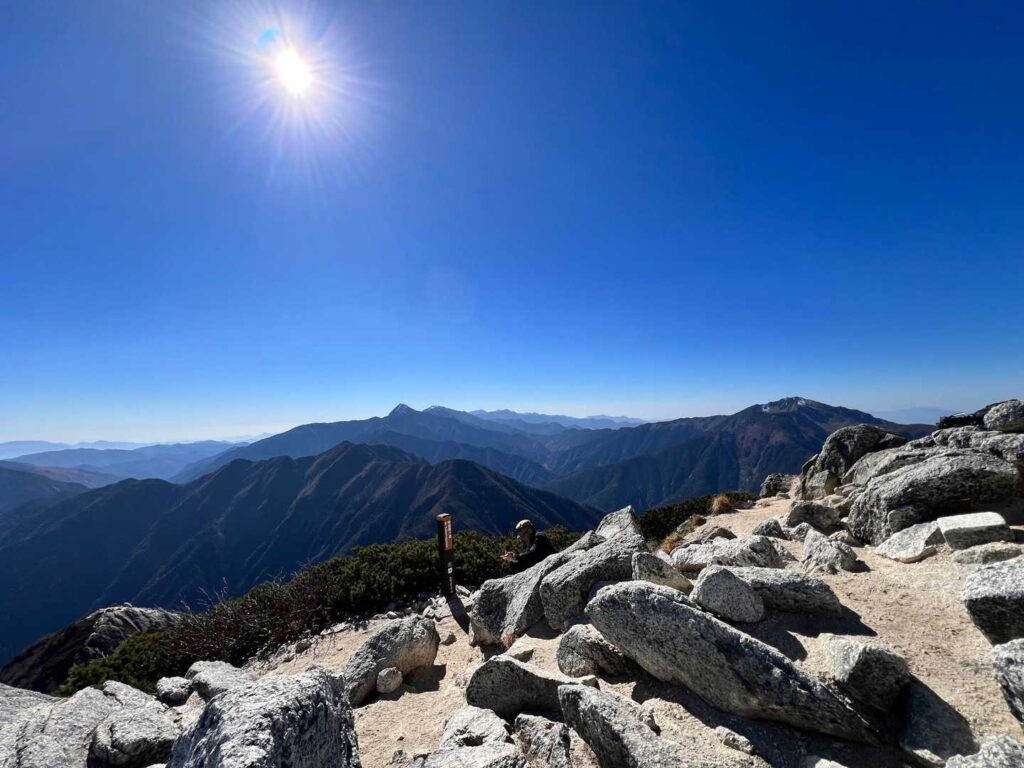 北岳・間ノ岳方面の眺望