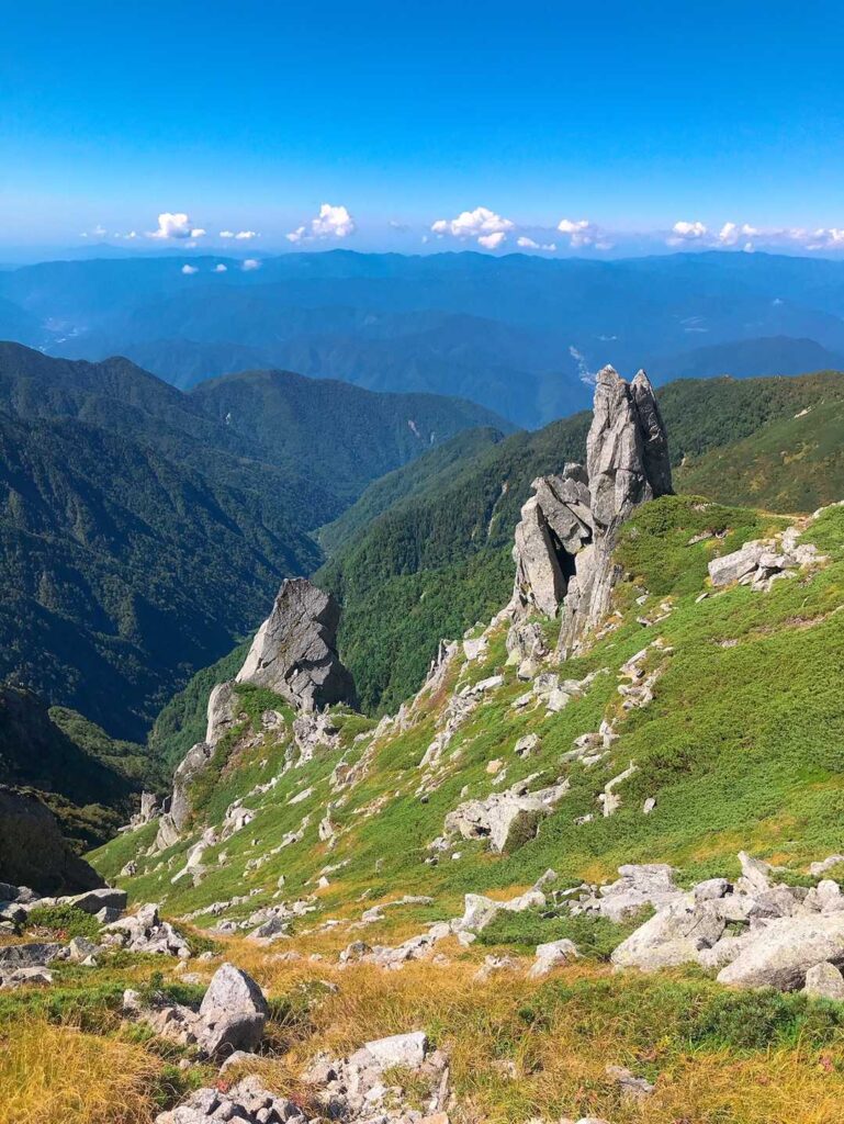 岩がニョキっと