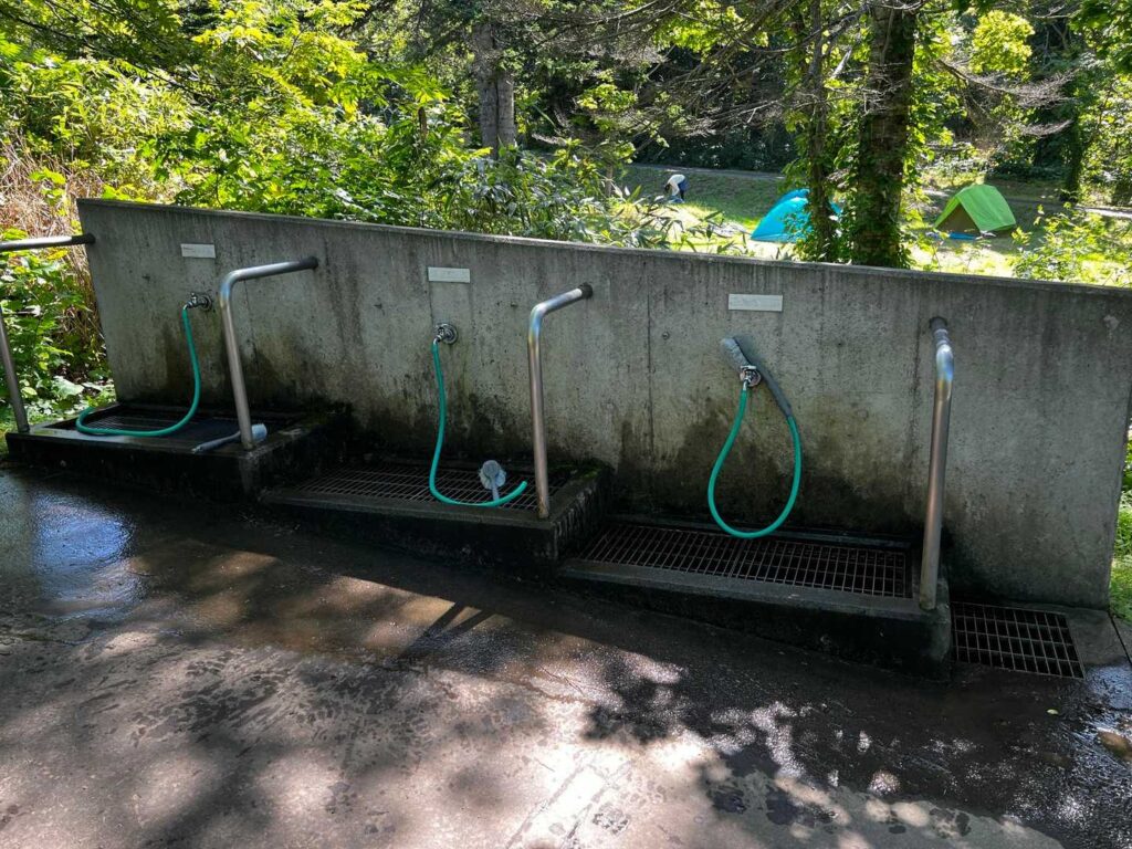 野営場の足洗い場