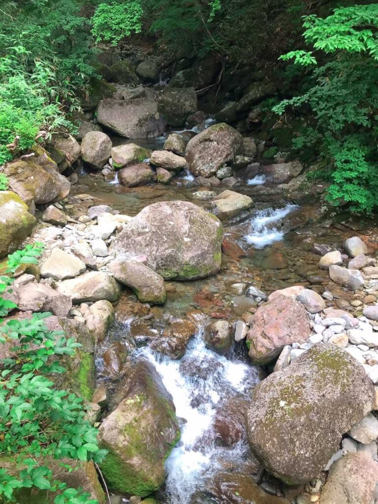 下山途中の渓流