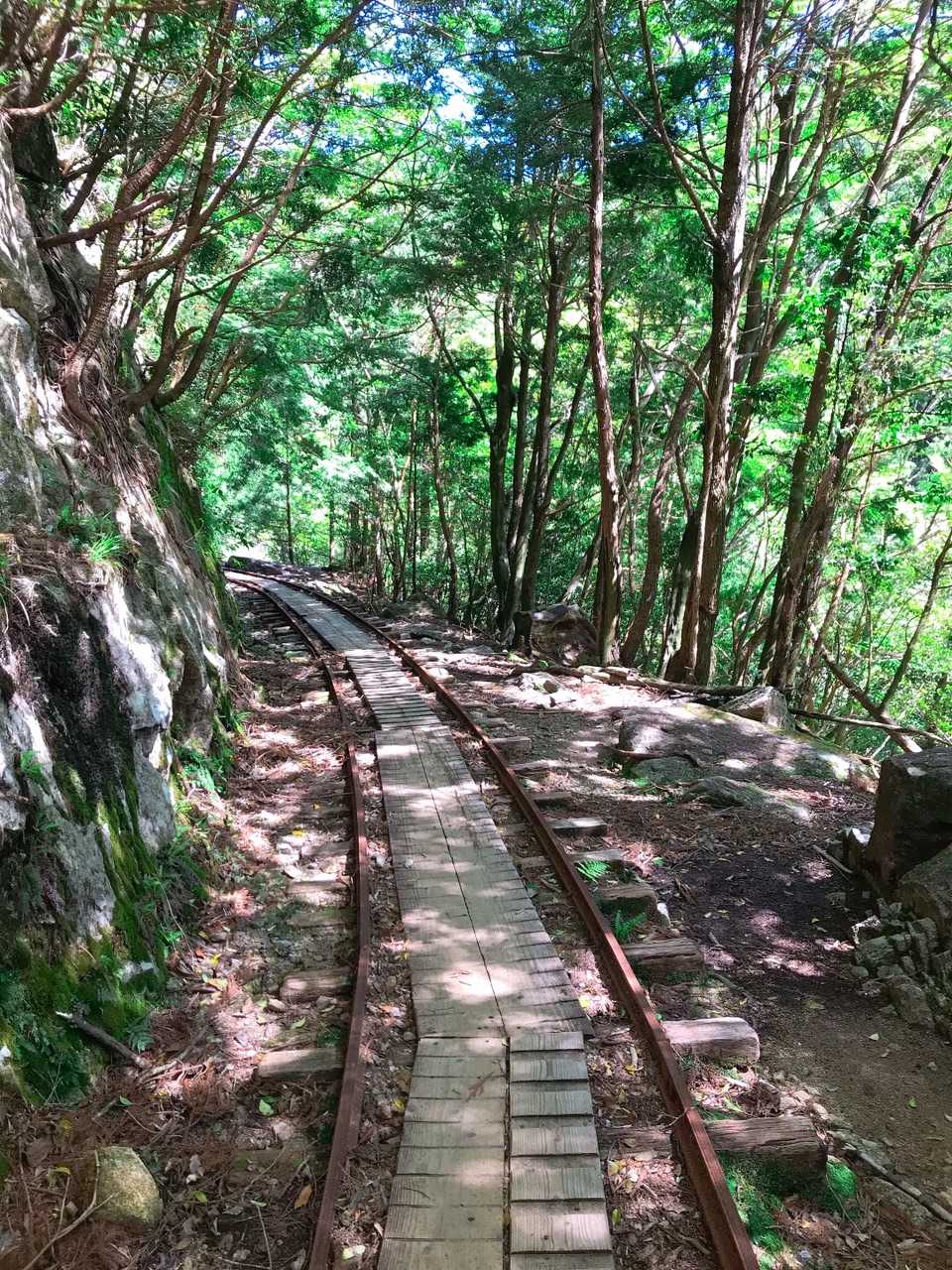 線路が続くトロッコ道