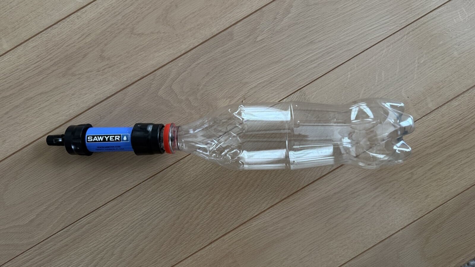 ペットボトルに装着したSawyer MINI浄水器