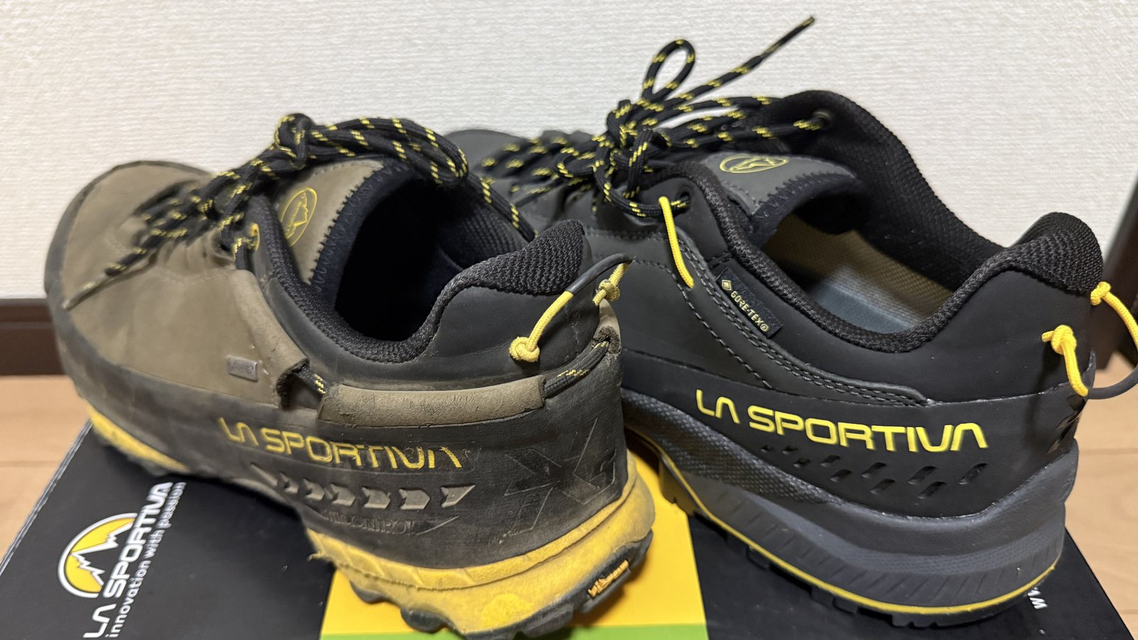旧 TX5 Low GTX(左)と TX5 EVO GTX(右)を後ろから見た写真